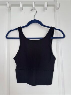 lululemon athletica Black Rib-Knit Cropped Tank